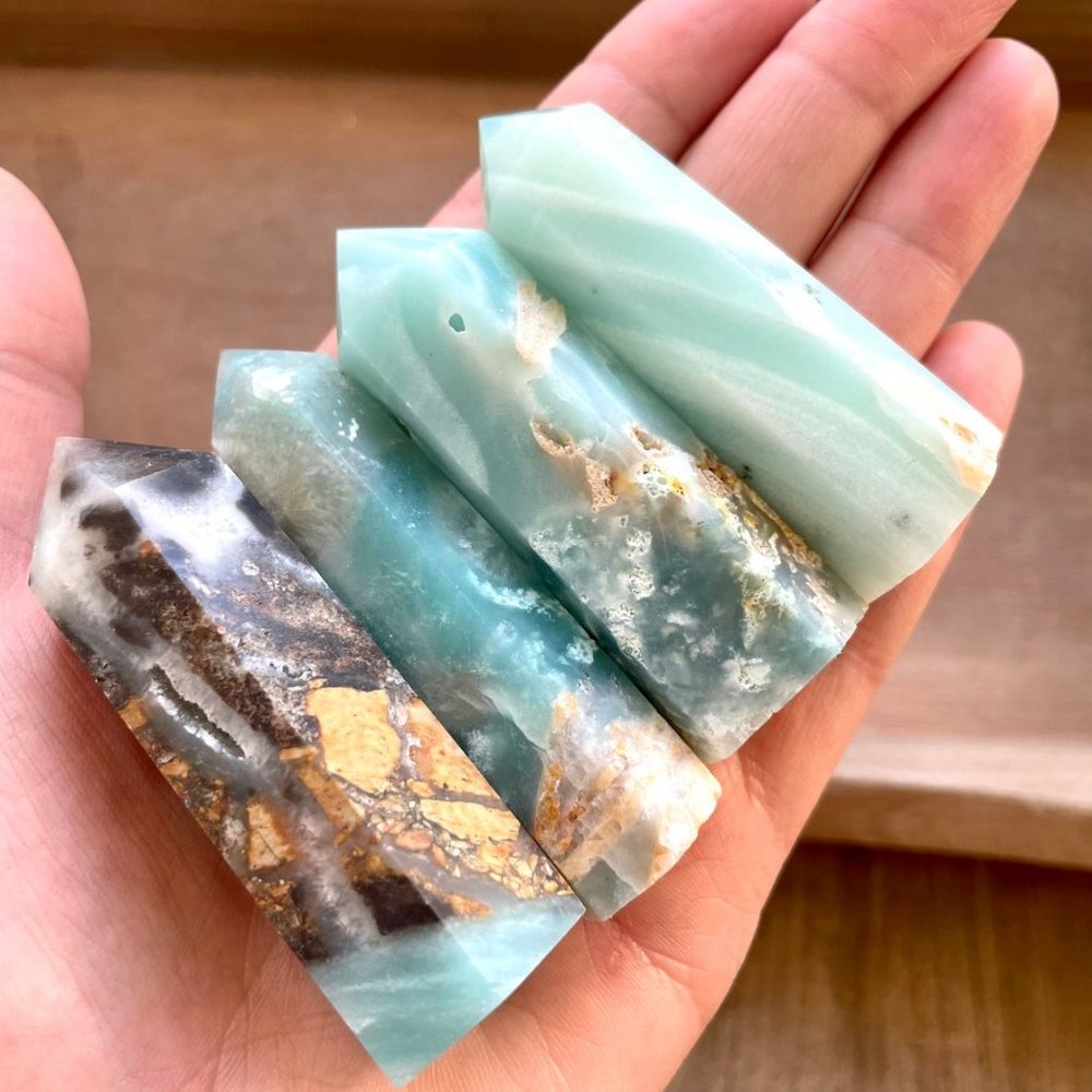 3 inch Amazonite Stone Point Obelisk Natural Crystal Gemstone Tower Home Decor